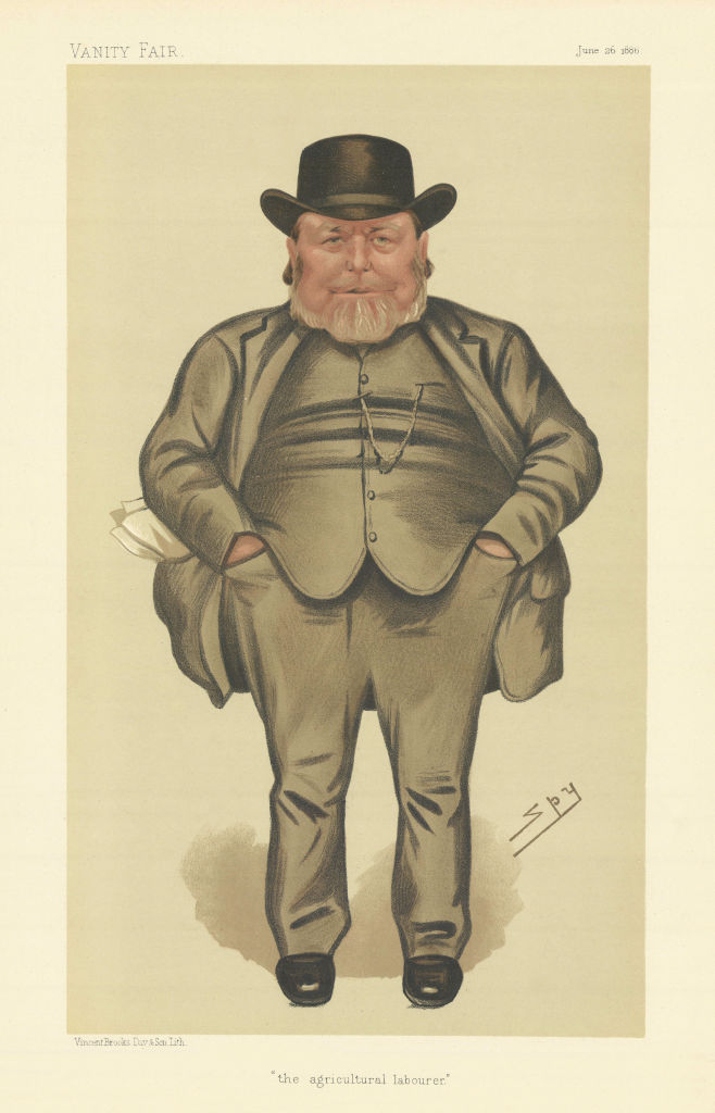 VANITY FAIR SPY CARTOON Joseph Arch 'agricultural labourer' Trade Unionist 1886