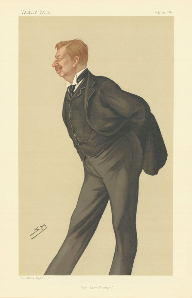 VANITY FAIR SPY CARTOON 'My dear George' Granville Leveson-Gower. Politics 1886
