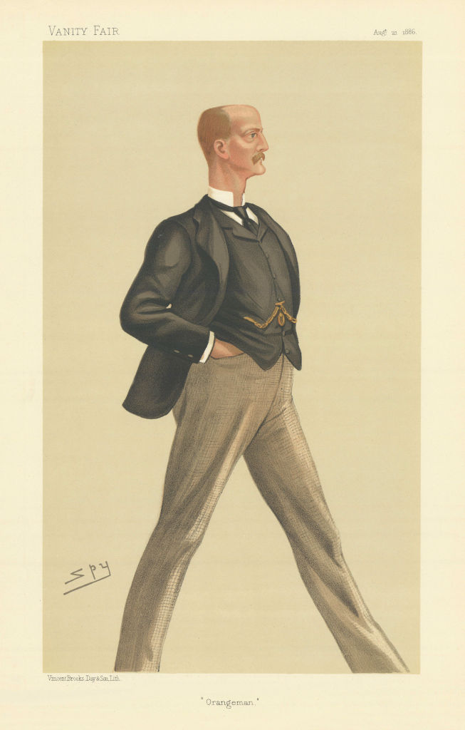 VANITY FAIR SPY CARTOON Lord Arthur William Hill 'Orangeman' Ireland 1886