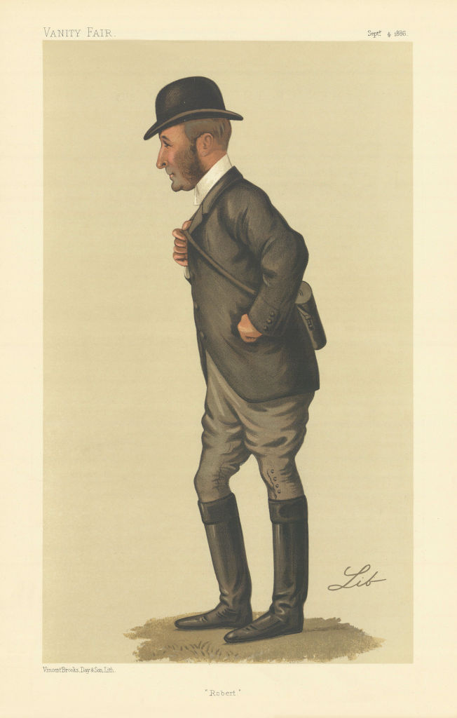 VANITY FAIR SPY CARTOON Robert Peck. Horse racing trainer. By Lib 1886 print