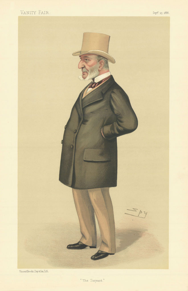VANITY FAIR SPY CARTOON Sir John Simon 'The Serjeant' Law 1886 old print