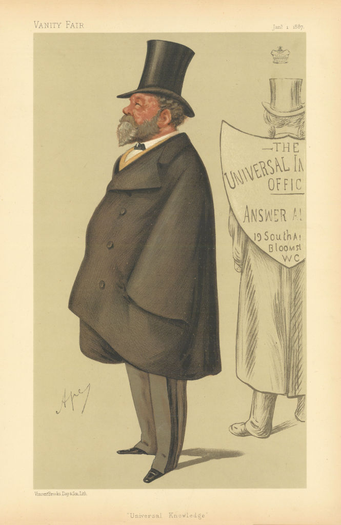 VANITY FAIR SPY CARTOON Lord Truro 'Universal Knowledge' Cornwall. Ape 1887