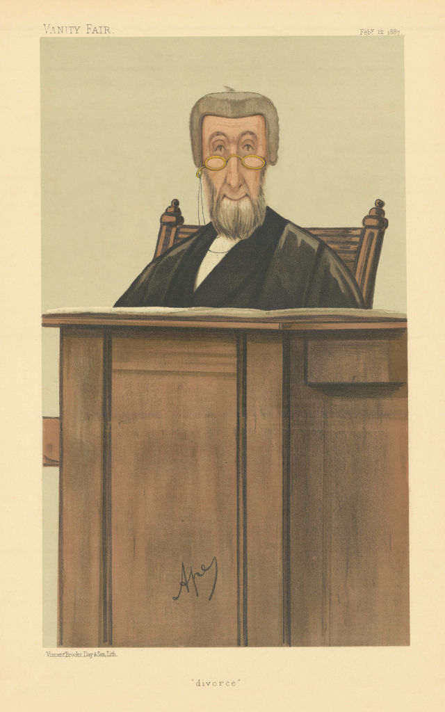 VANITY FAIR SPY CARTOON Sir Charles Parker Butt 'divorce' Judge. Law. Ape 1887