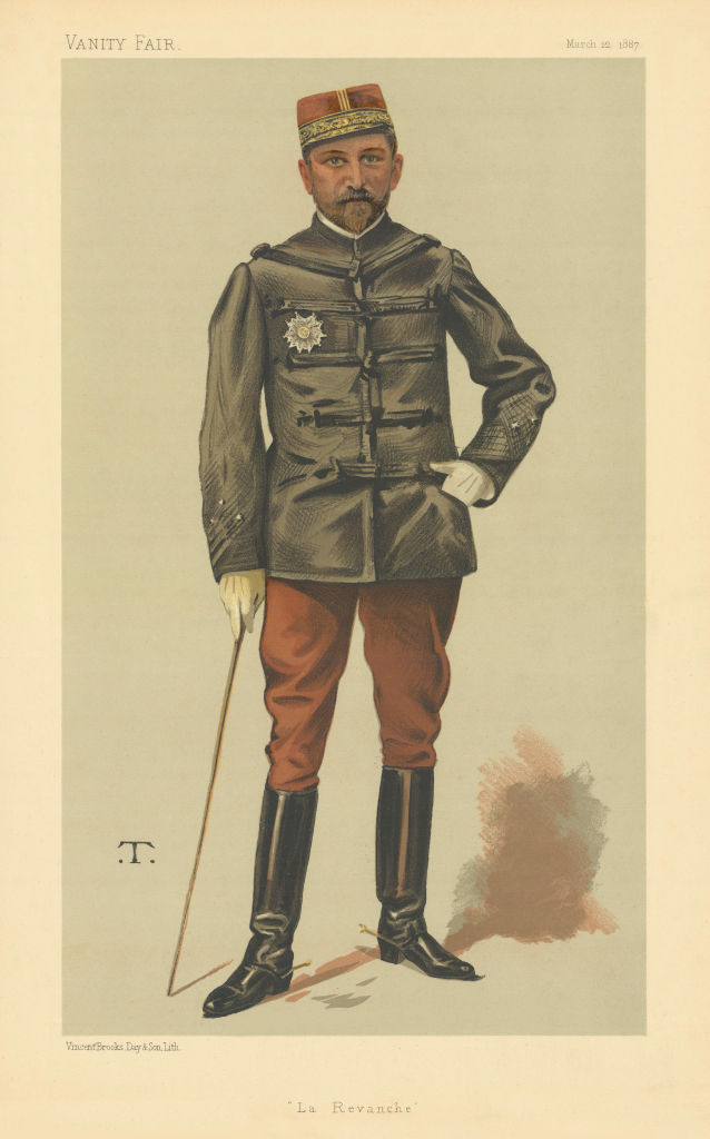 Associate Product VANITY FAIR SPY CARTOON General Georges Boulanger 'La Revanche' France 1887