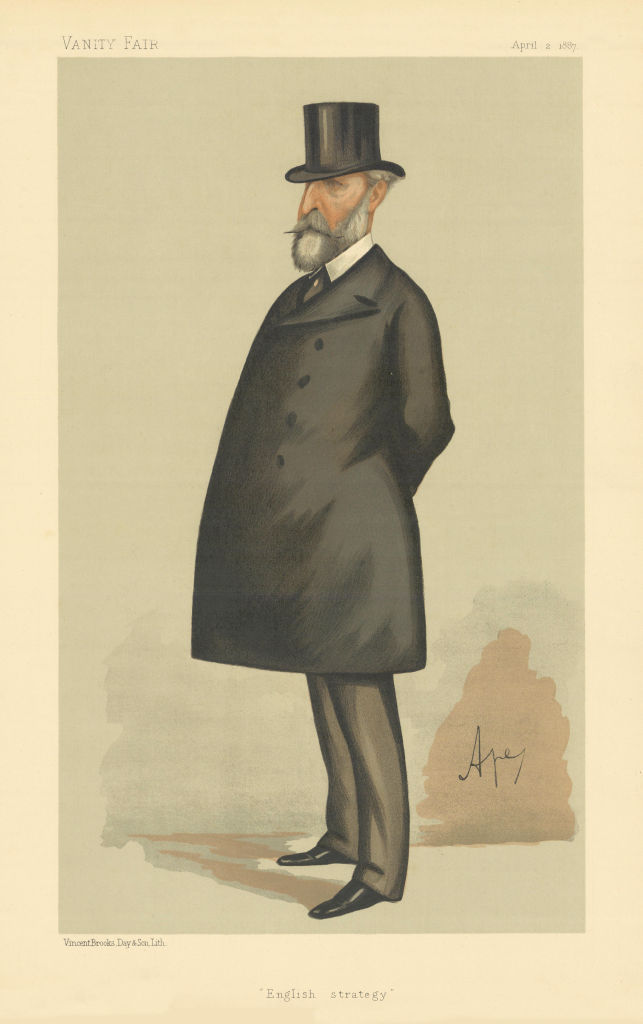 VANITY FAIR SPY CARTOON Lt-Gen Edward Bruce Hamley 'English Strategy' 1887