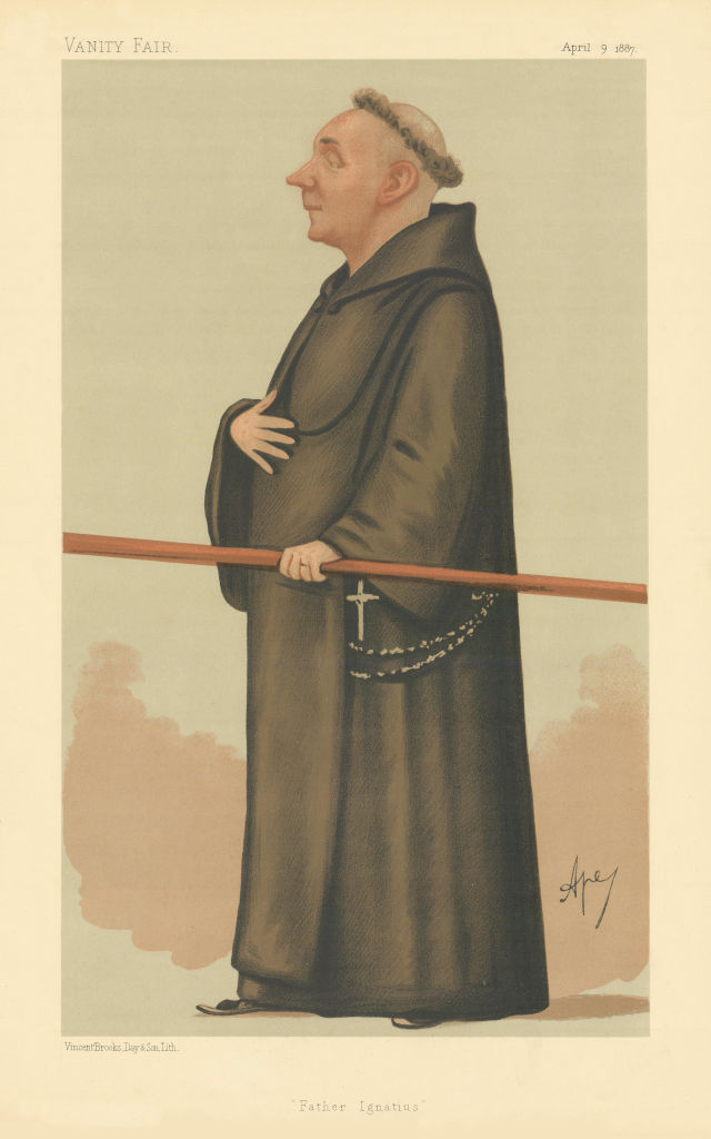 VANITY FAIR SPY CARTOON Rev Joseph Leycester Lyne 'Father Ignatius' Clergy 1887