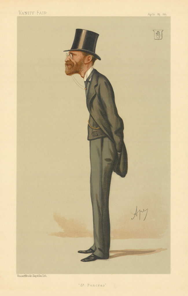 VANITY FAIR SPY CARTOON Sir Julian Goldsmid 'St Pancras' Finance. By Ape 1887