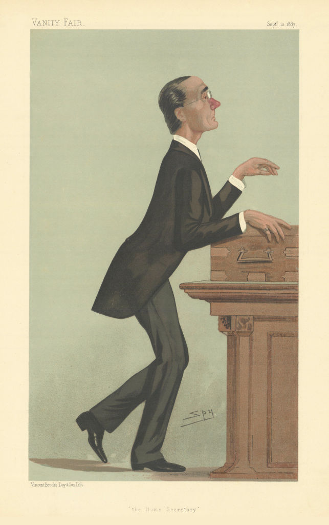 VANITY FAIR SPY CARTOON Henry Matthews QC 'The Home Secretary'. Politics 1887