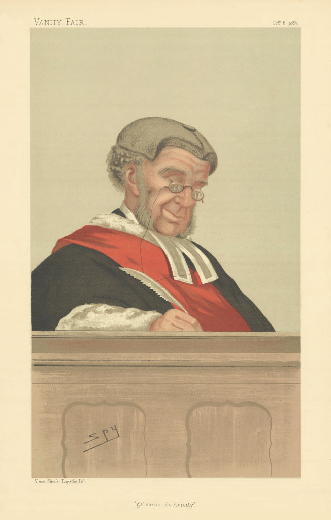 VANITY FAIR SPY CARTOON William Robert Grove 'galvanic electricity' Judge 1887