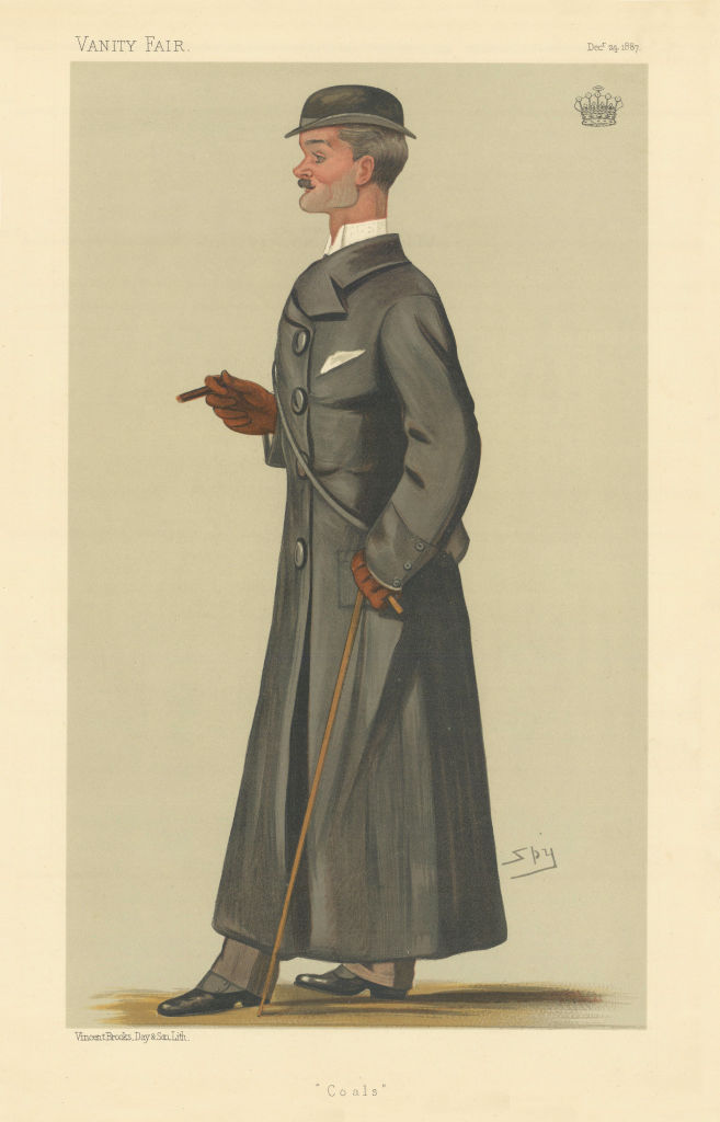 VANITY FAIR SPY CARTOON John George Lambton, 3rd Earl of Durham 'Coals'  1887