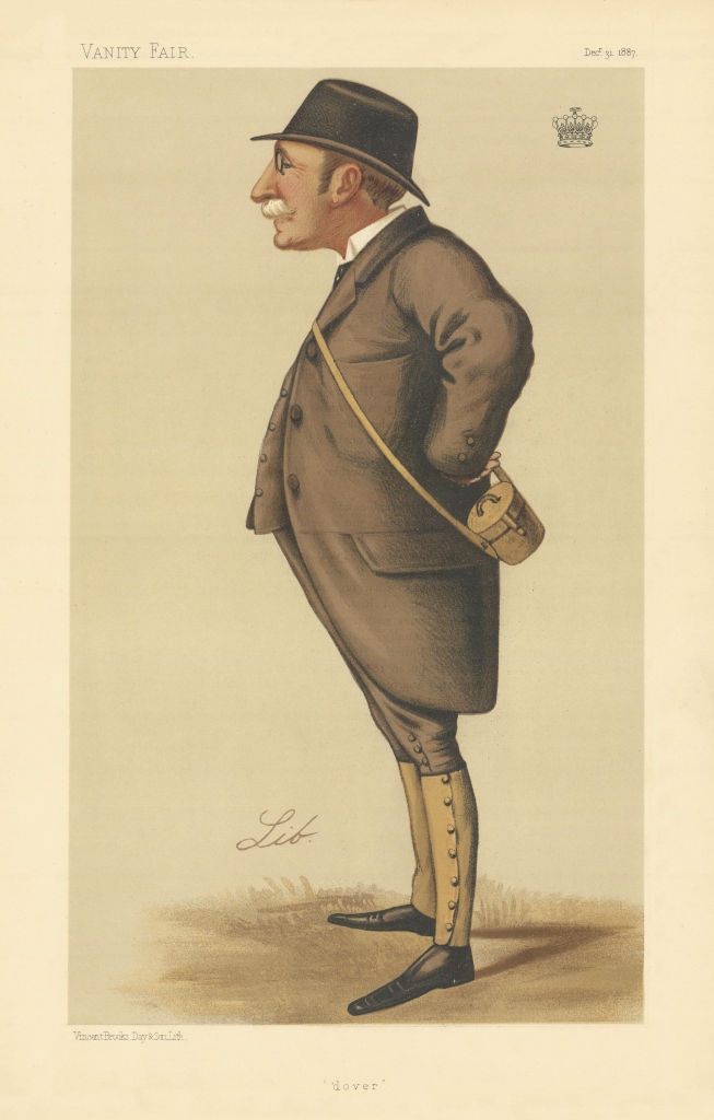 VANITY FAIR SPY CARTOON The Earl of Suffolk & Berkshire 'Dover' Racing. Lib 1887