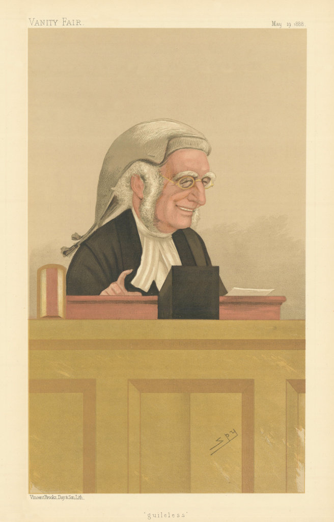 VANITY FAIR SPY CARTOON Lord Justice Henry Cotton 'guileless' Judge. Law 1888