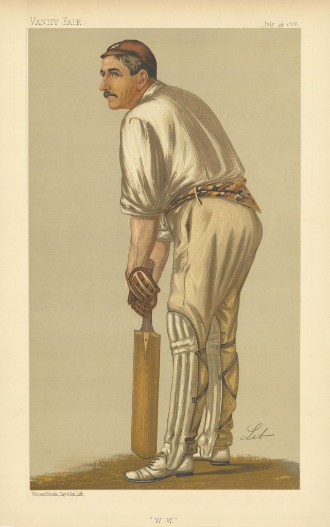 VANITY FAIR SPY CARTOON Walter William Read 'WW' Cricket. Batsman. Lib 1888