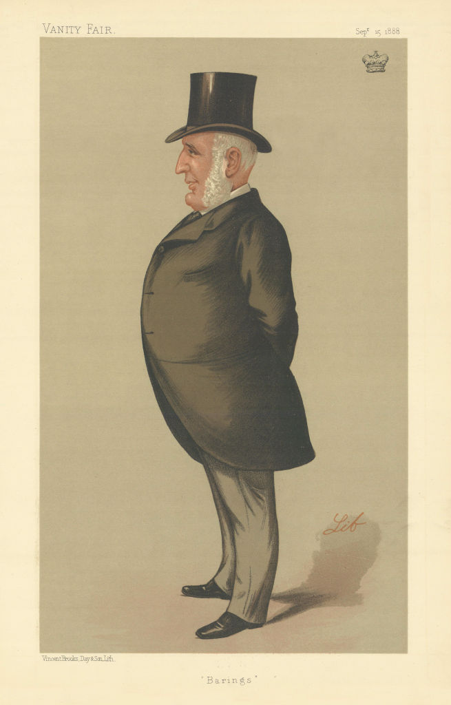 Associate Product VANITY FAIR SPY CARTOON Lord Revelstoke 'Barings' Banking. By Lib 1888 print