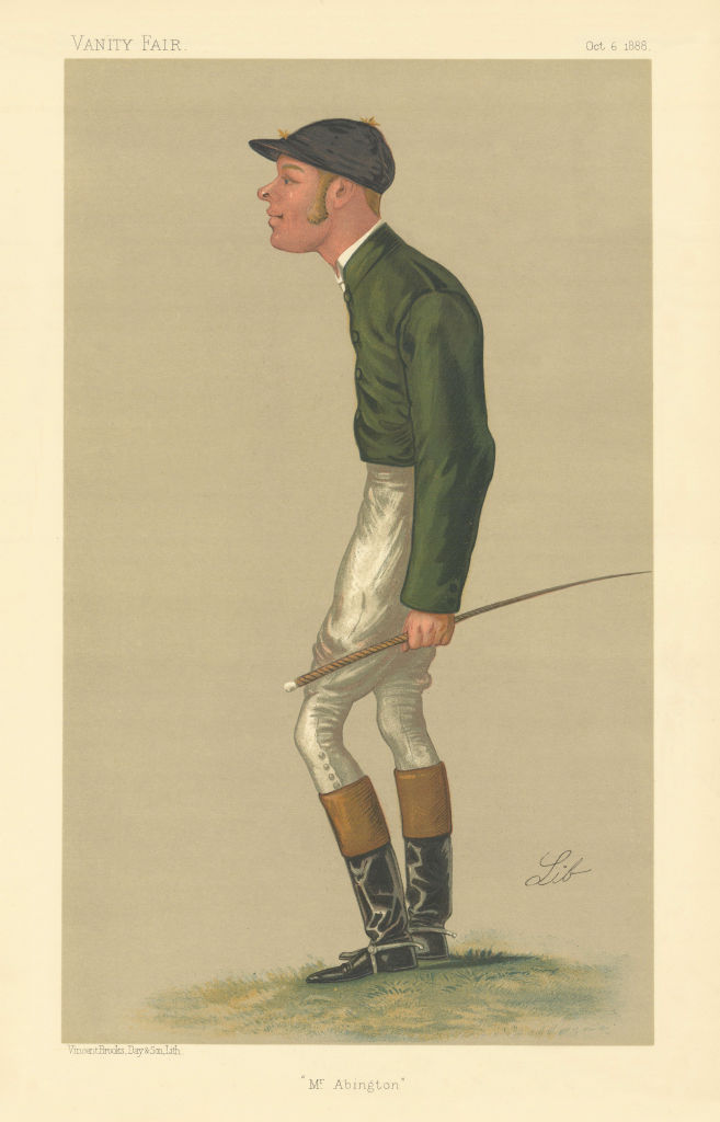 VANITY FAIR SPY CARTOON George Alexander Baird 'Mr Abington' Jockeys. Lib 1888
