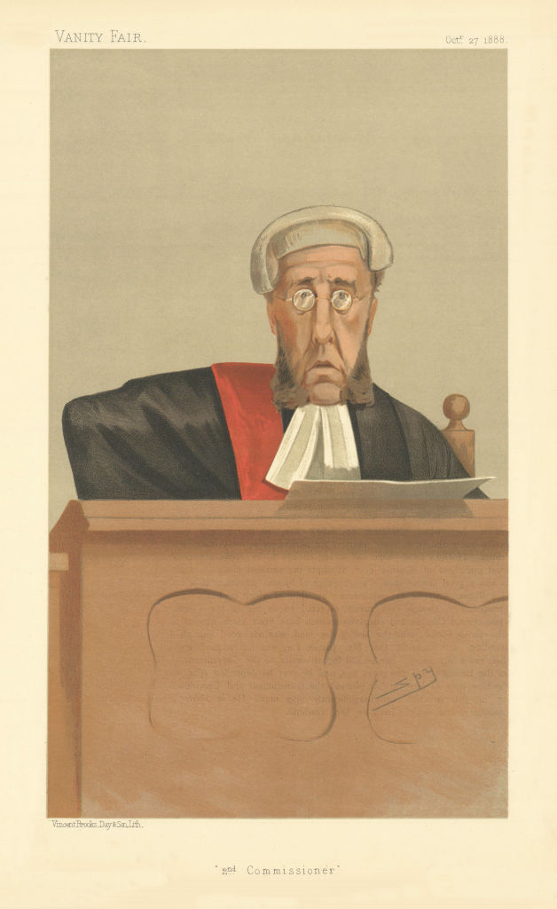 Associate Product VANITY FAIR SPY CARTOON Sir John Charles Day '2nd Commissioner' Judge. Law 1888
