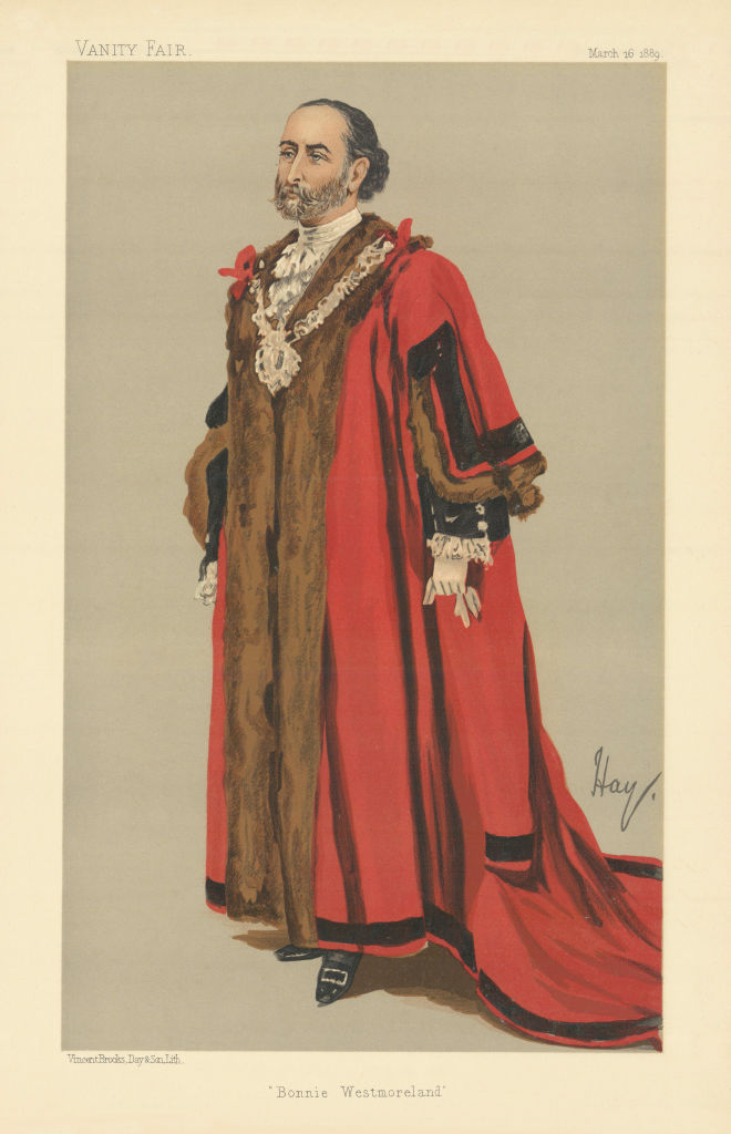 VANITY FAIR SPY CARTOON James Whitehead 'Bonnie Westmoreland' London. Hay 1889