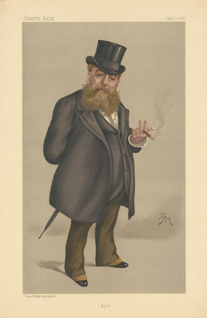 VANITY FAIR SPY CARTOON Signor Carlo Pellegrini 'Ape' Artist. By AHM 1889