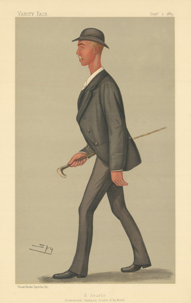 VANITY FAIR SPY CARTOON Henry Searle 'Champion Sculler of the World' Rowing 1889