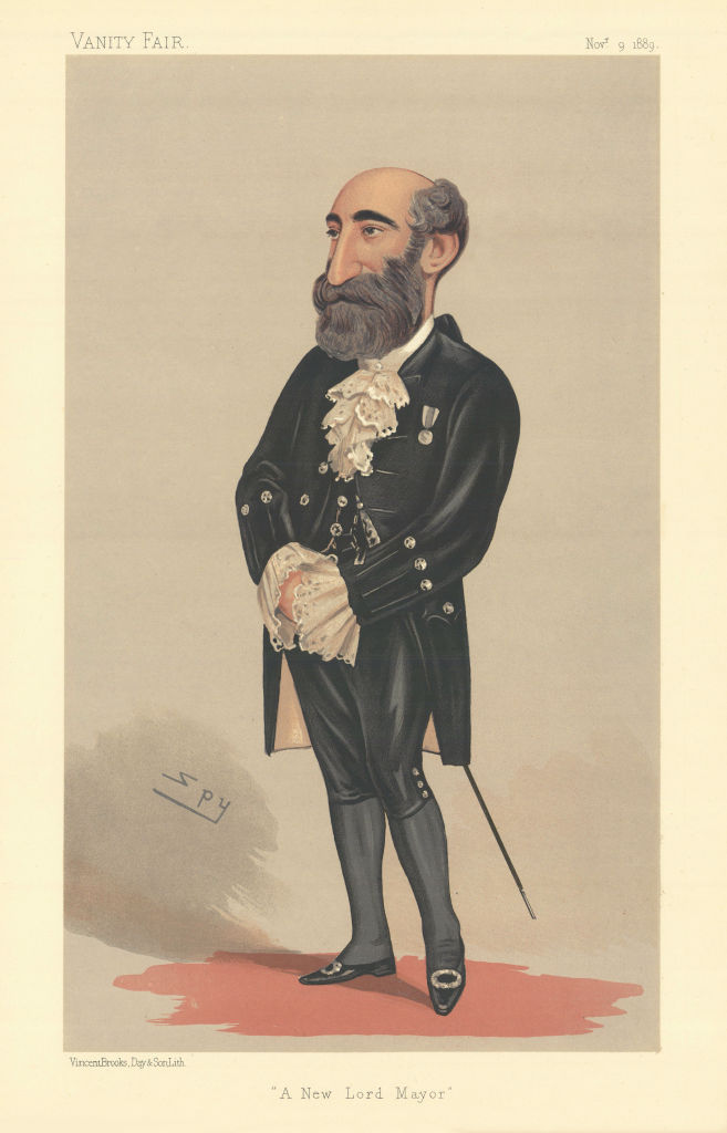 VANITY FAIR SPY CARTOON Sir Henry Aaron Isaacs 'A New Lord Mayor' of London 1889