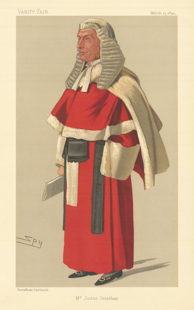 VANITY FAIR SPY CARTOON Sir William Grantham 'Mr Justice Grantham' Judge 1890