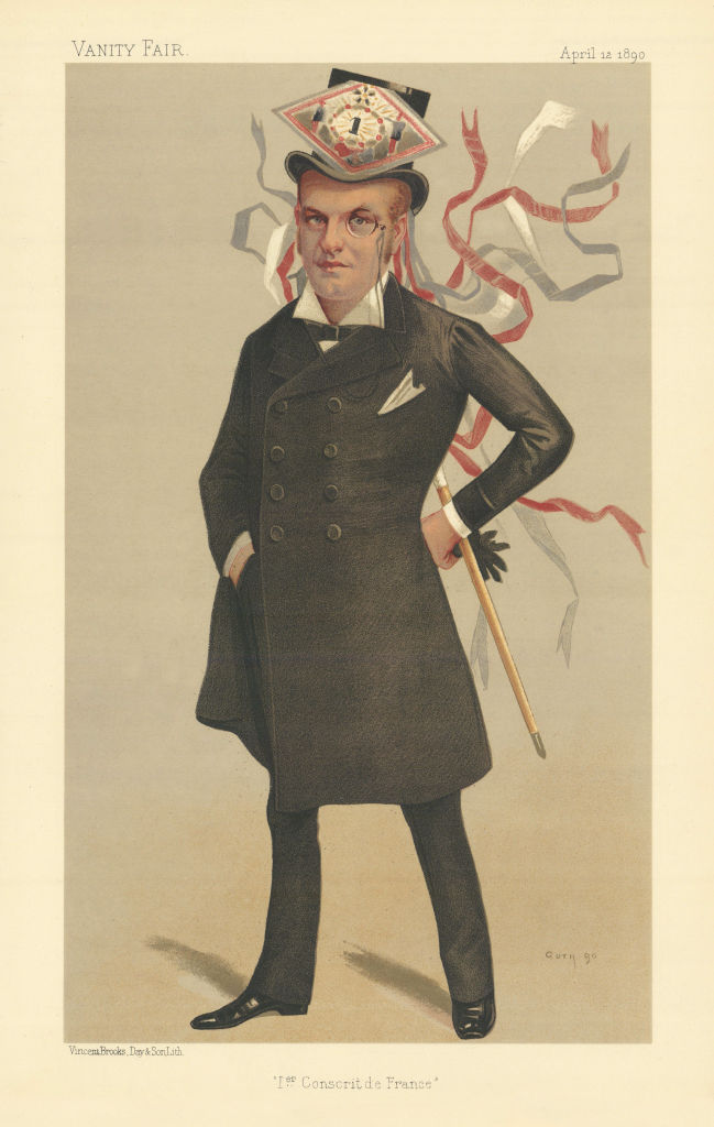 Associate Product VANITY FAIR SPY CARTOON HRH The Duke of Orleans 'Ier Conscrit de France' 1890