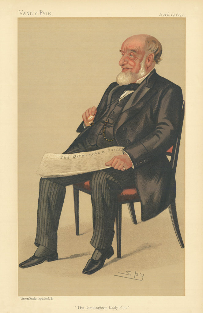 VANITY FAIR SPY CARTOON John Jaffray 'The Birmingham Daily Post' Newspapers 1890