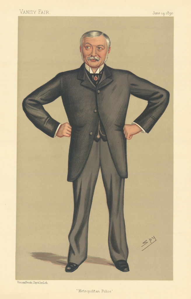 VANITY FAIR SPY CARTOON James Monro 'Metropolitan Police' 1890 old print