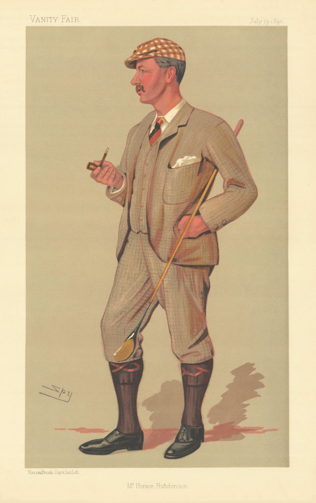 VANITY FAIR SPY CARTOON Mr Horace Gordon Hutchinson. Golfers 1890 old print
