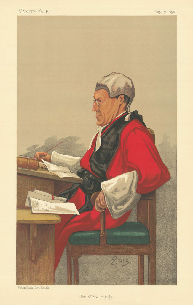 VANITY FAIR SPY CARTOON Sir Charles Pollock 'One of the Family'. Judge. Law 1890