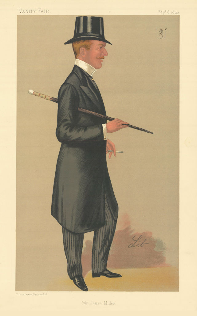 VANITY FAIR SPY CARTOON Sir James Percy Miller. Racing. By Lib 1890 old print