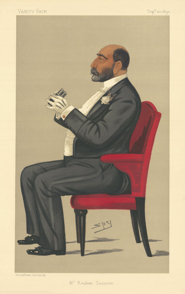 VANITY FAIR SPY CARTOON Reuben David Sassoon. Opium trader. Opera glasses 1890