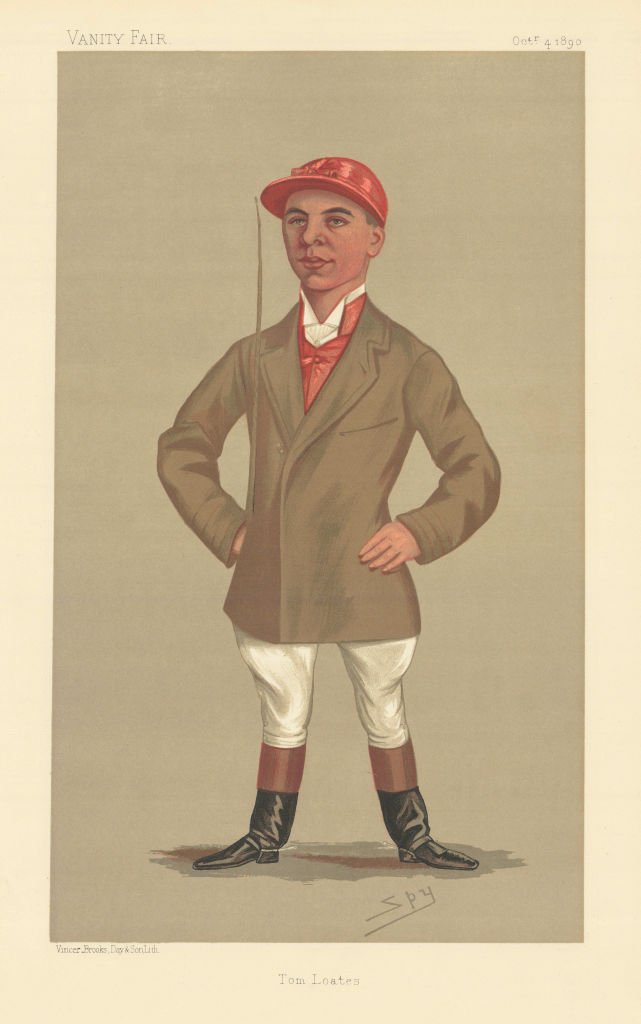 VANITY FAIR SPY CARTOON Tom Loates. Jockeys 1890 old antique print picture