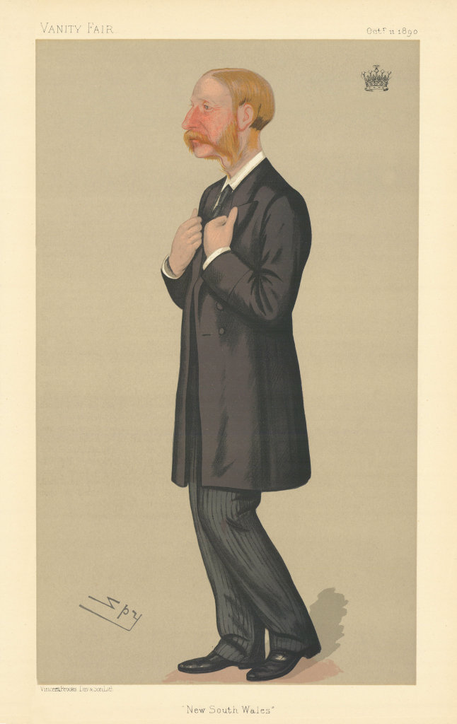 VANITY FAIR SPY CARTOON Victor Villiers 'New South Wales' Governor 1890 print