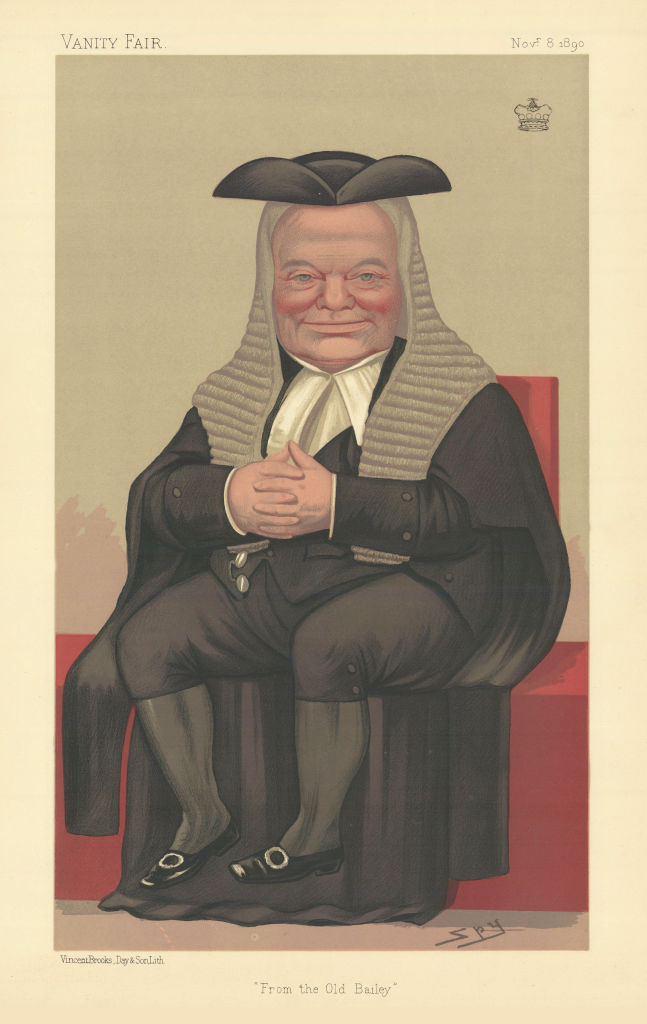 Associate Product VANITY FAIR SPY CARTOON Lord Halsbury 'From the Old Bailey' Law 1890 print