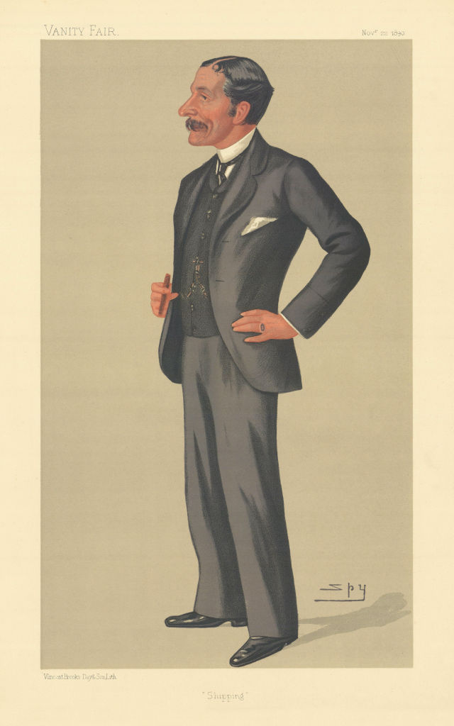VANITY FAIR SPY CARTOON Joseph Fletcher Green 'Shipping' Business 1890 print
