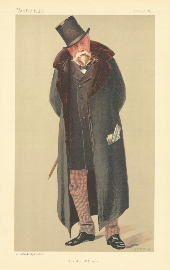 VANITY FAIR SPY CARTOON Prince Henri d'Orleans 'The Duc d'Aumale'. GUTH 1891