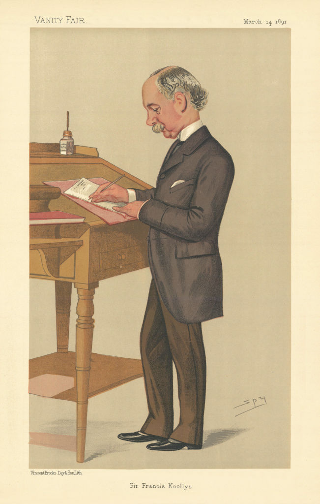 VANITY FAIR SPY CARTOON Sir Francis Knollys. Private Secretary to the King 1891
