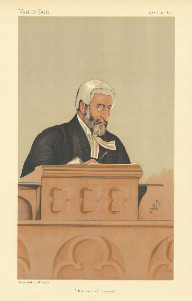 VANITY FAIR SPY CARTOON Sir Francis Henry Jeune 'Matrimonial Causes' Judge 1891