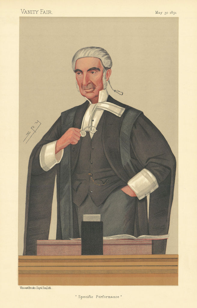 Associate Product VANITY FAIR SPY CARTOON Sir Edward Fry 'Specific Performance' Judge. Law 1891