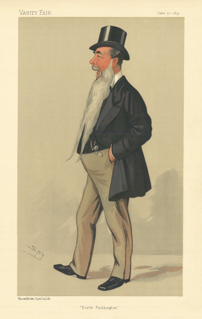 VANITY FAIR SPY CARTOON John Aird 'North Paddington' MP. Engineer 1891 print