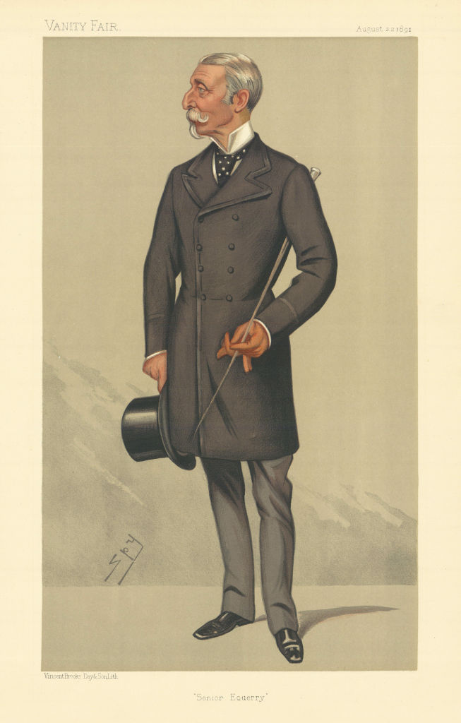 VANITY FAIR SPY CARTOON Major-Gen Charles Taylor du Plat 'Senior Equerry'  1891