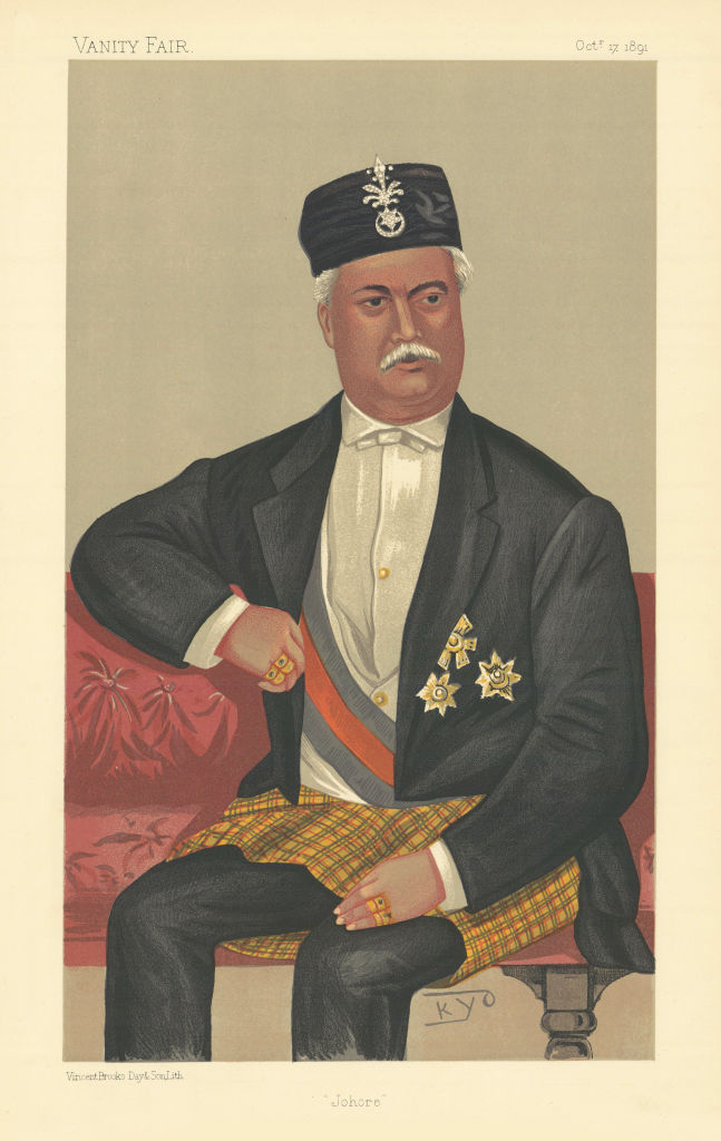 VANITY FAIR SPY CARTOON HH Tunkoo Abubeker Bin Ibrahim 'Johore' Malaysia 1891