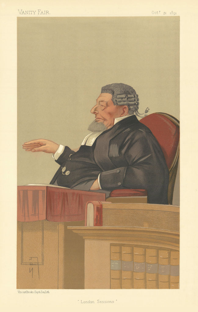 VANITY FAIR SPY CARTOON Sir Peter Henry Edlin 'London Sessions' Judge. Law 1891