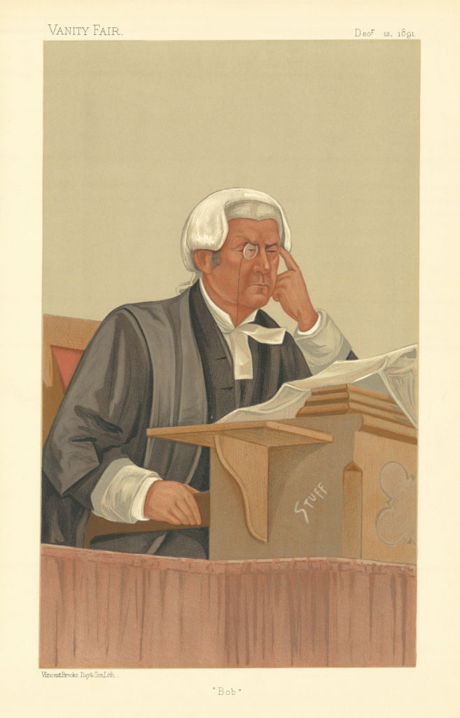 Associate Product VANITY FAIR SPY CARTOON Sir Robert Romer 'Bob' Judge. Law. By STUFF 1891 print