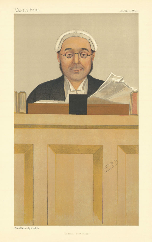 Associate Product VANITY FAIR SPY CARTOON Charles Bowen 'Judicial Politeness'. Judge 1892 print