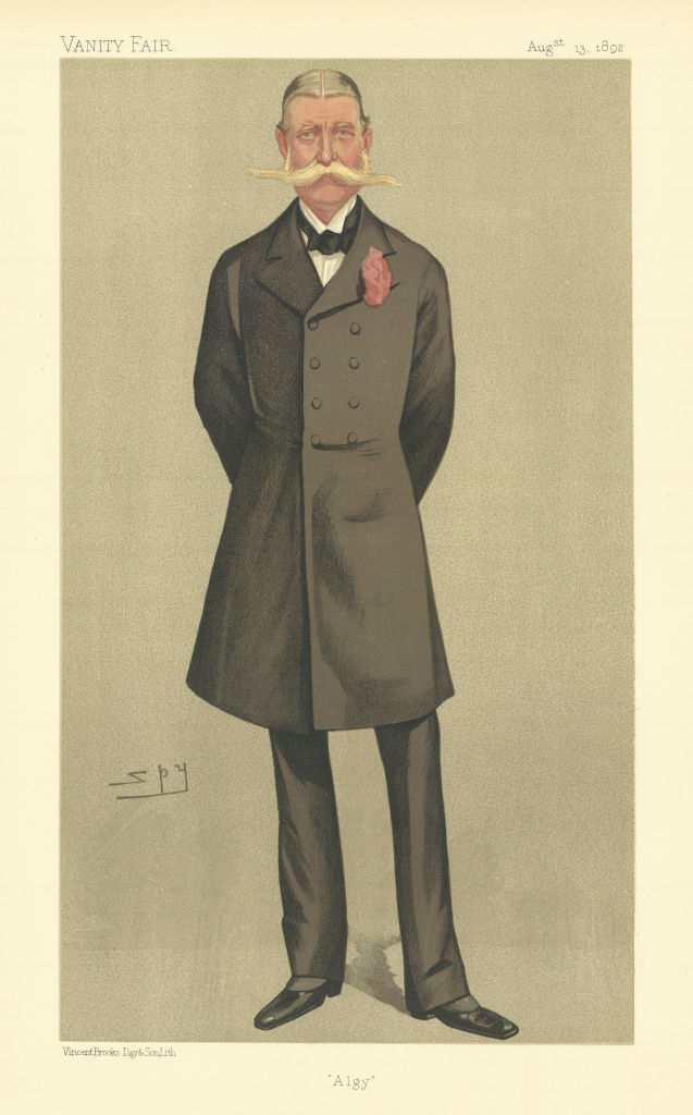VANITY FAIR SPY CARTOON Sir Algernon Edward West 'Algy' Finance 1892 old print