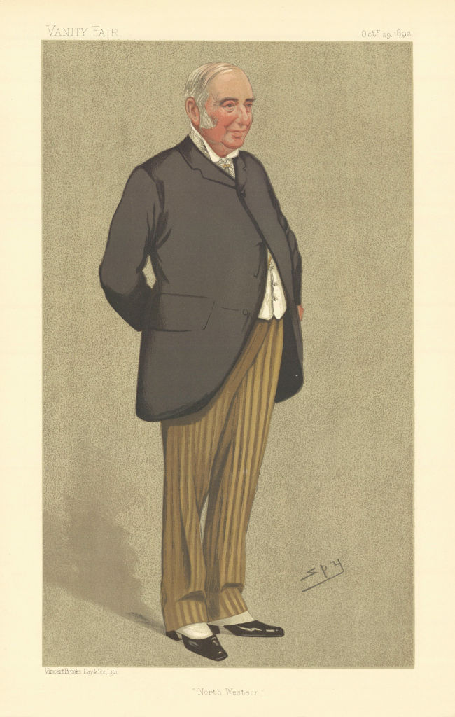 VANITY FAIR SPY CARTOON Sir George Findlay 'North Western' Railways 1892 print
