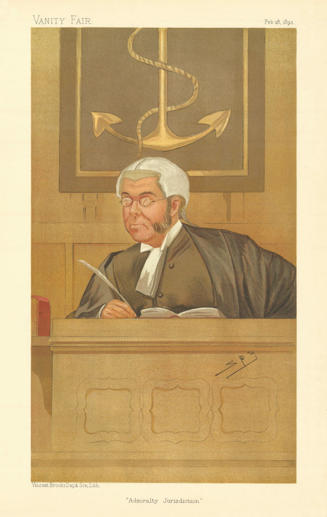 VANITY FAIR SPY CARTOON John Gorell Barnes 'Admiralty Jurisdiction' Judge 1893
