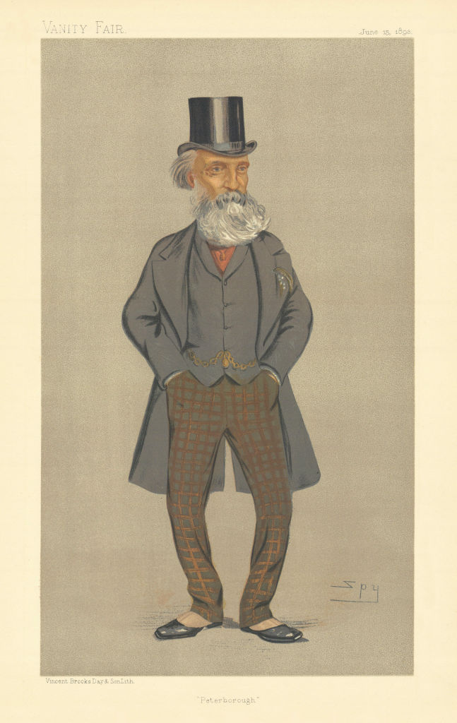 VANITY FAIR SPY CARTOON Alpheus Cleophas Morton 'Peterborough' 1893 old print